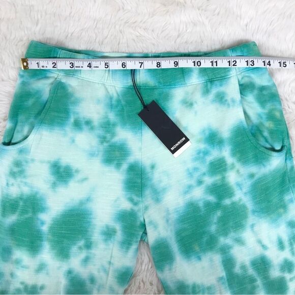 New MONROW Tie Dye Supersoft Jogger Sweats Sweatpants Green Blue Size XS X-Small - Picture 11 of 13